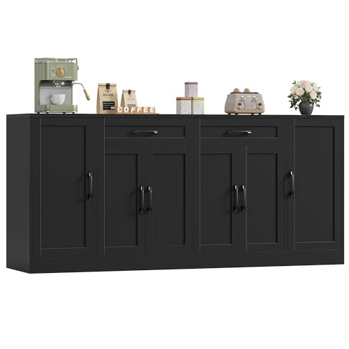 BOTLOG BOTLOG 71” Large Buffet Cabinet with Storage, Sideboard Buffet — Build quality and design details up close