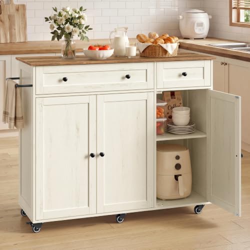 VASAGLE VASAGLE Mobile Kitchen Island, Portable Island on Wheels, Mobi — Design and materials in detail