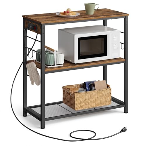 VASAGLE VASAGLE Kitchen Island with Power Strip, Microwave Oven Stand, — Build quality and design details up close