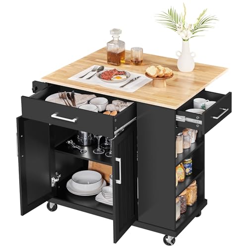 Yaheetech Yaheetech Rolling Kitchen Island Cart with Drop Leaf, Portab — Build quality and design details up close