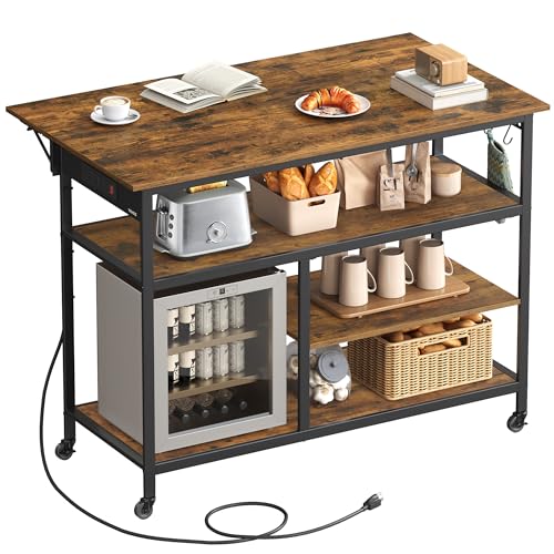 VASAGLE VASAGLE Kitchen Island with Drop Leaf, 47.2" Width Rolling Kit — Key specifications at a glance