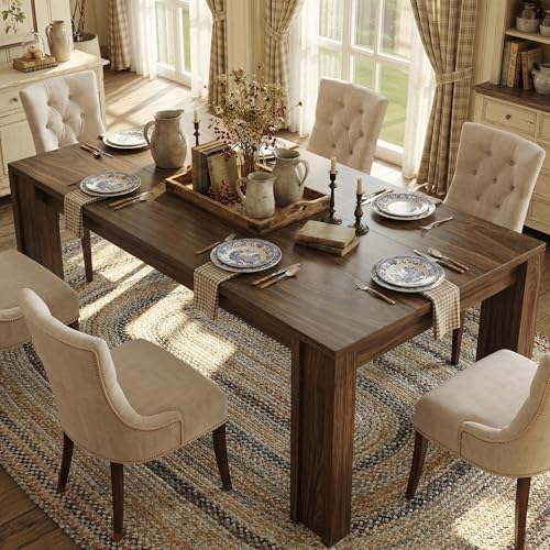 Garvee Garvee 71" Farmhouse Dining Table for 4-6, Kitchen Table w/Thic — Controls and everyday operation