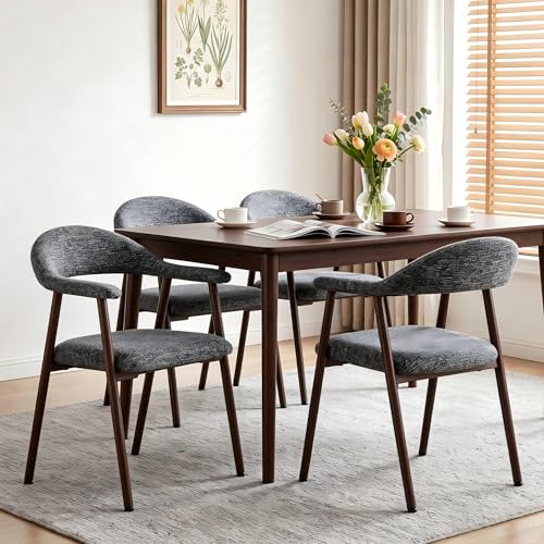DUMOS DUMOS Dining Chairs Set of 4, Linen Fabric Accent Chair with Cur — Controls and everyday operation