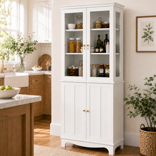 ARTPOWER ARTPOWER 72" China Cabinet, Freestanding Kitchen Pantry with — Key specifications at a glance