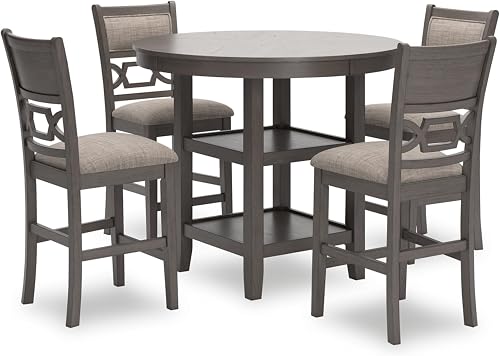 Signature Design by Ashley 5-Piece Round Counter Height Dining Table S — Design and materials in detail