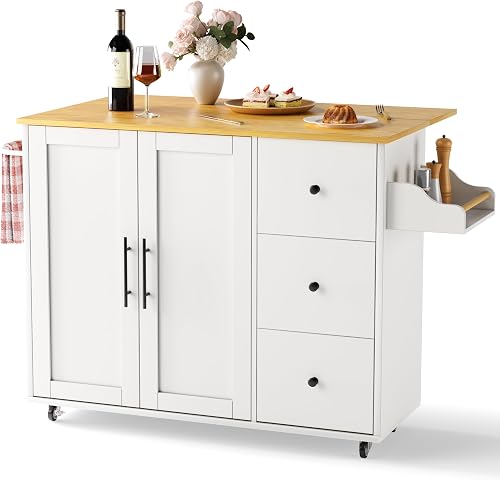 GRUSIGN Kitchen Island on Wheels with Storage-Multifunctional Kitchen — Manufacturer product photo — best rolling kitchen islands