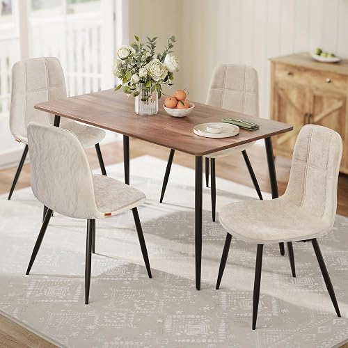VASAGLE Dining Chairs, Set of 4 Dining Room Chairs, Metal Frame, Adjus — Design and materials in detail