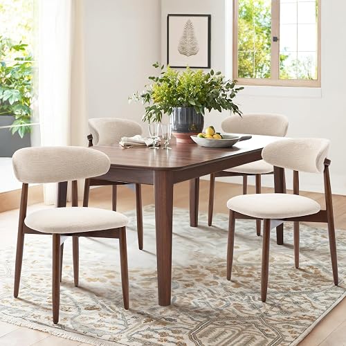 COLAMY Wooden Dining Chairs Set of 4, Modern Fabric Upholstered Kitche — Key specifications at a glance