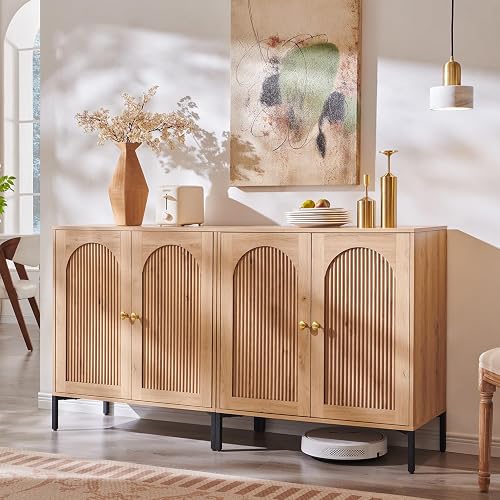 IFGET Modern Buffet Cabinet with Storage, 61.75" W Fluted Arched Sideb — Key features at a glance