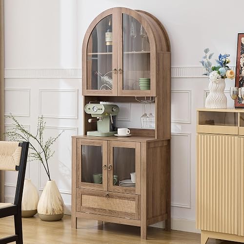 TYBOATLE 75'' Tall Arched Pantry Cabinet w/Accessible Storage Area, Ch — Durability testing under extreme conditions