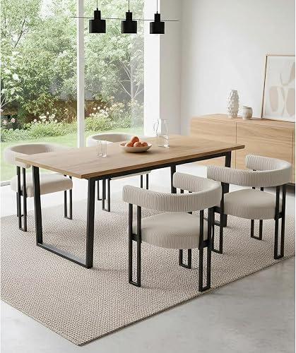 VIRRMO Boucle Dining Chair Set of 4 Corduroy Upholstered Dining Room C — Our recommended configuration for best results