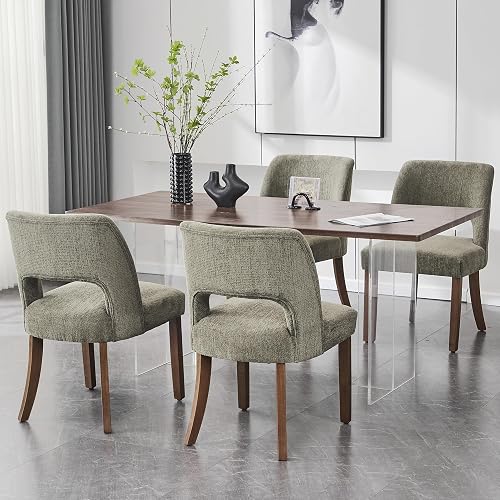 VKNOW Wooden Dining Chairs Set of 4, Modern Fabric Upholstered Dining — Durability testing under extreme conditions